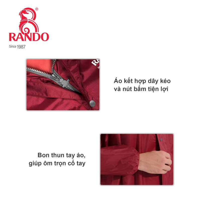 &Aacute;o mưa Bisur Lexti kết hợp giữa d&acirc;y k&eacute;o b&ecirc;n trong v&agrave; d&atilde;y n&uacute;t bấm b&ecirc;n ngo&agrave;i 