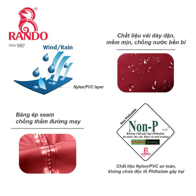 &Aacute;o mưa Bisur Lexti được l&agrave;m từ chất liệu Nylon/PVC si&ecirc;u bền