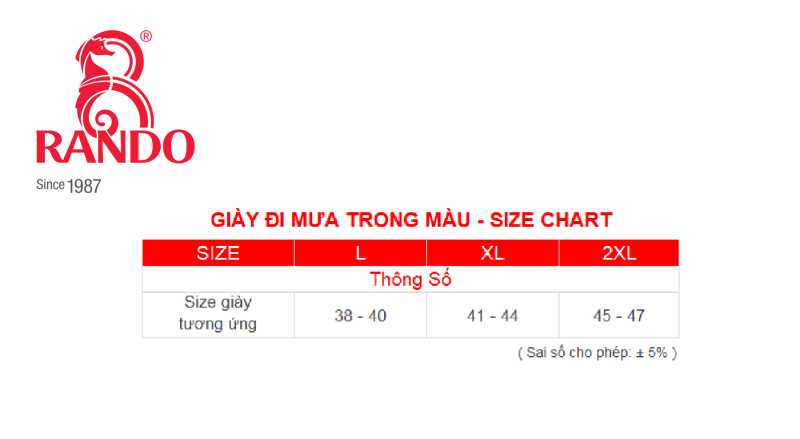 Nhiều kích cỡ, phù hợp với mọi kích cỡ giày