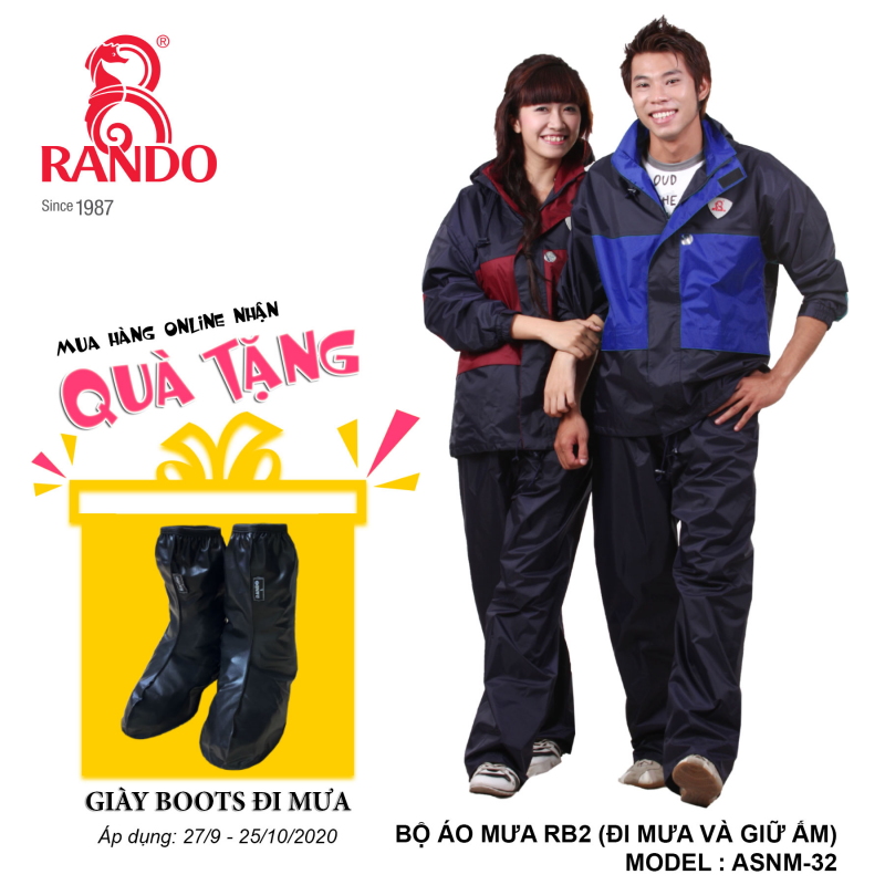 Mua bộ áo mưa RE2 RANDO tặng GIÀY BOOTS đi mưa