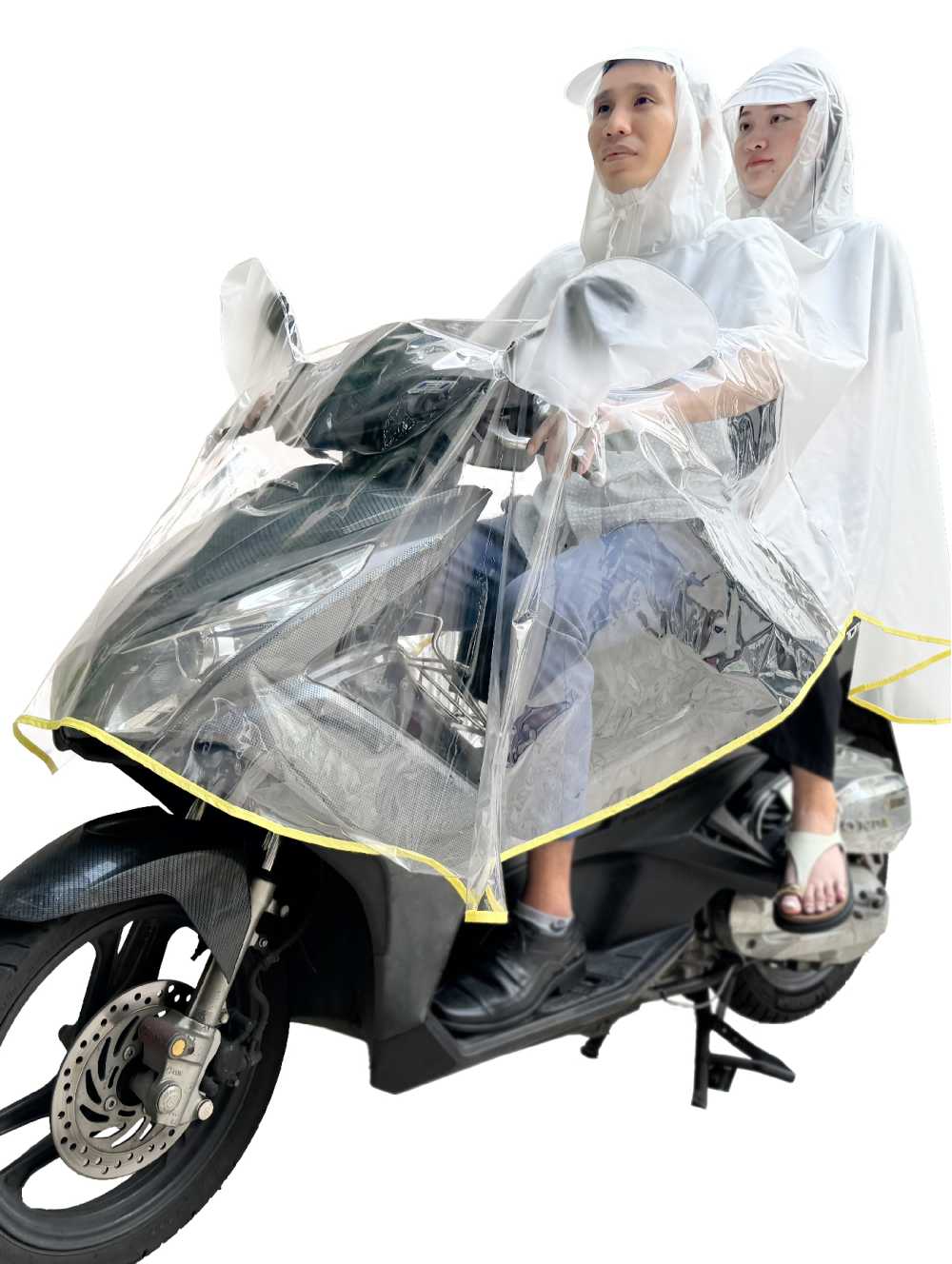ÁO MƯA CÁNH DƠI – PONCHO 2 NÓN Áo mưa Encir 2 nón Trong Màu